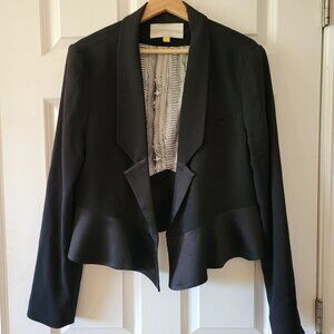Leifsdottir Cropped Black Blazer | Size 14 - Acetate / Polyester Blend